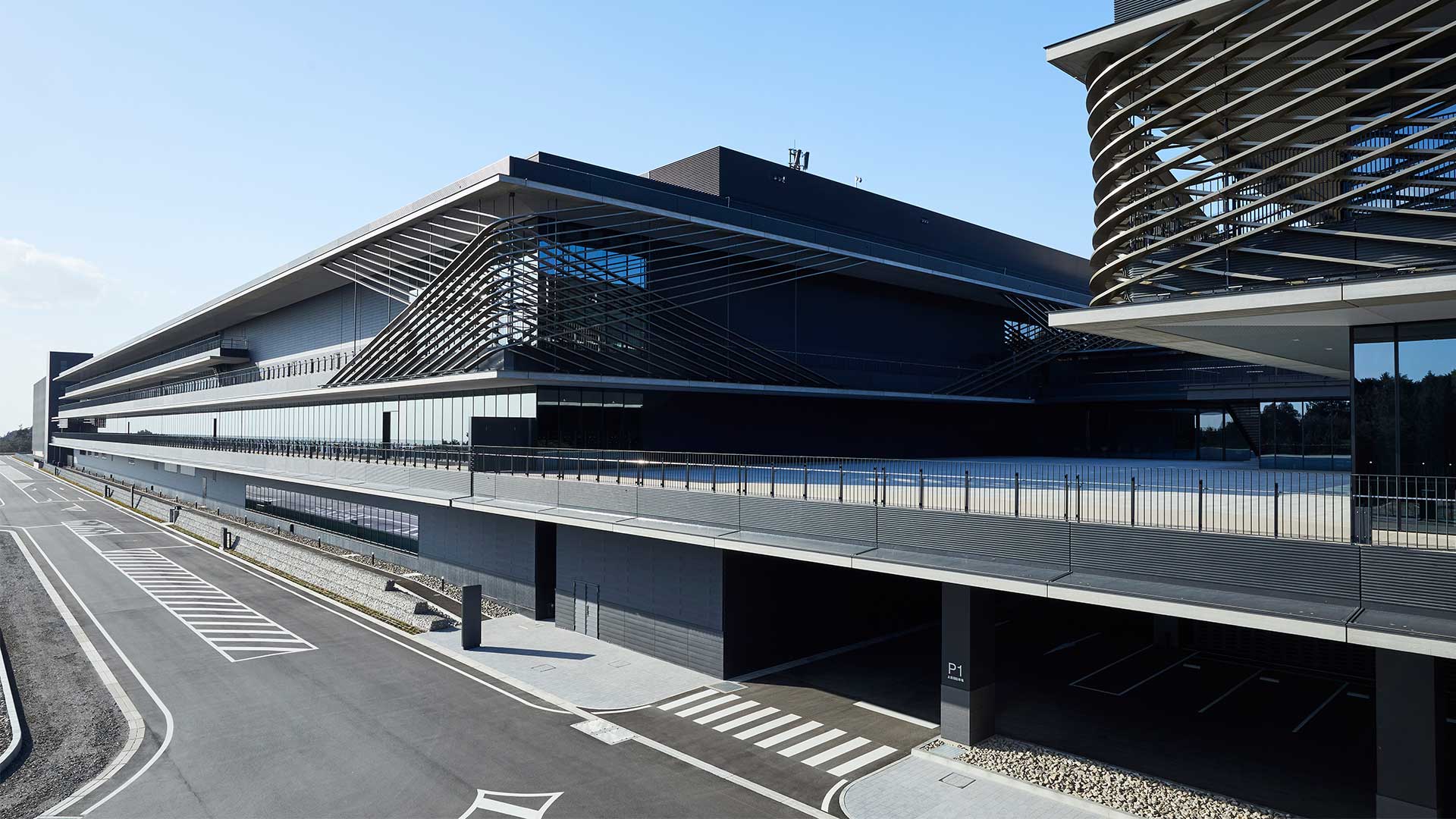 The exterior of the Lexus Business and Development Centre in Shimoyama Japan.