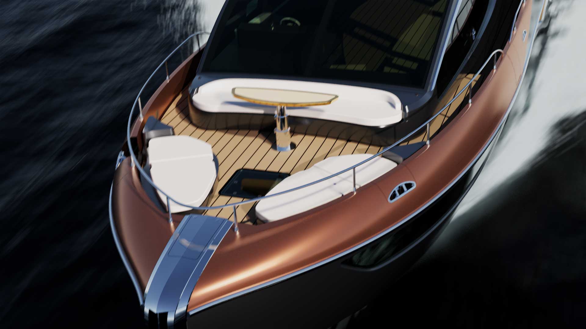 The Lexus LY 680 yacht sailing through water