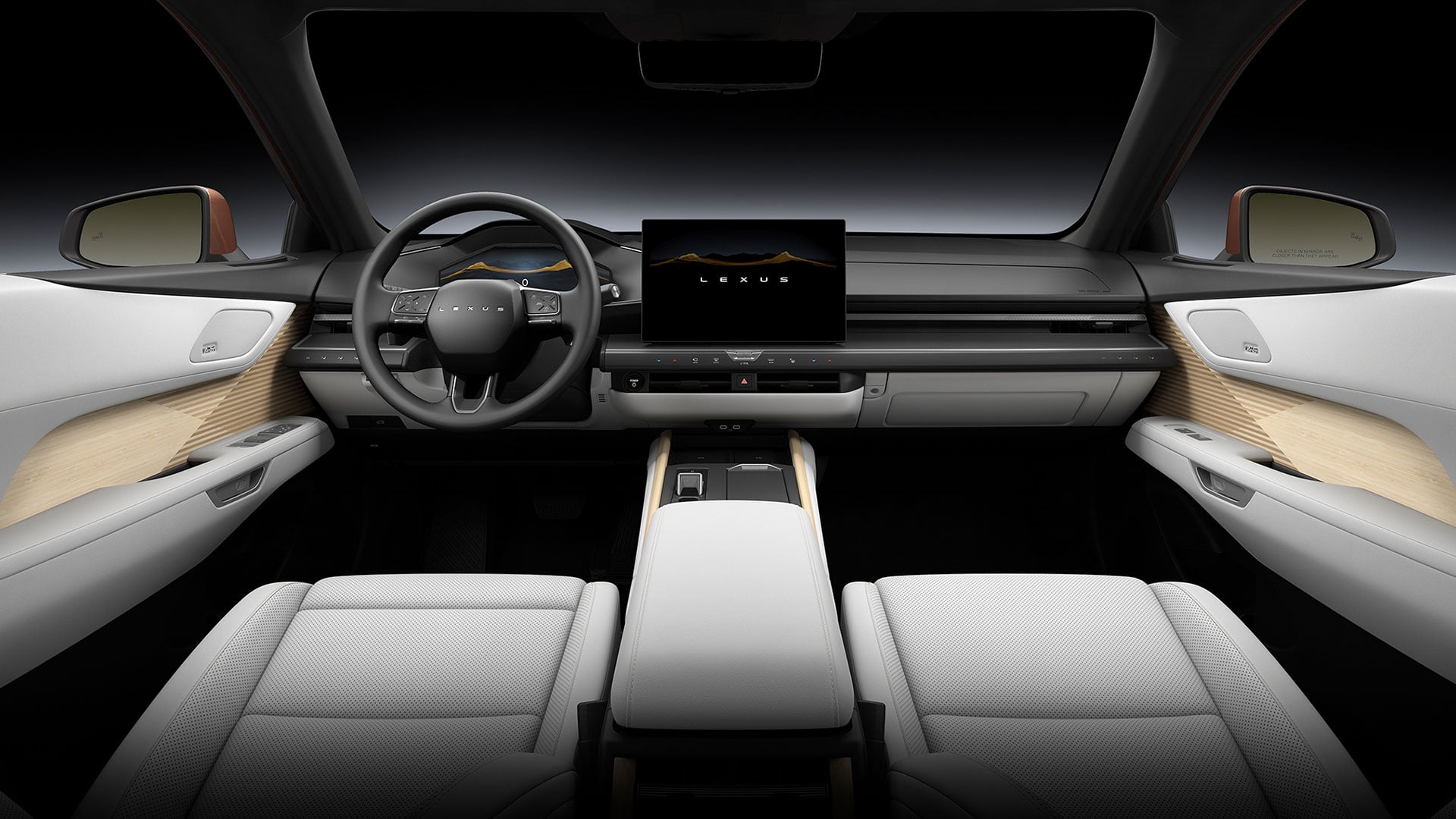 Lexus ES sedan's luxurious interior driver's cabin.