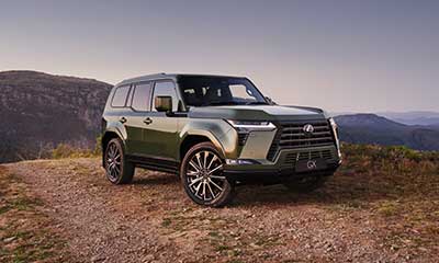 Lexus GX Sports Luxury model parked on a rocky clifftop